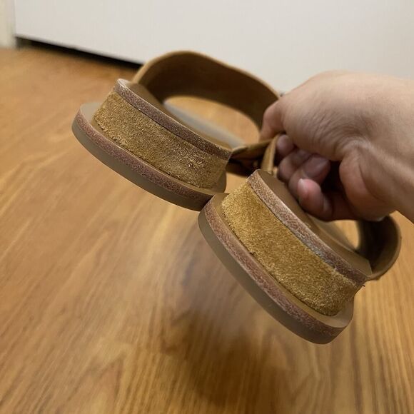 NWOB Rag & Bone Beau Suede cognac brown chain slip on sandals size 39 $328 - Picture 8 of 9